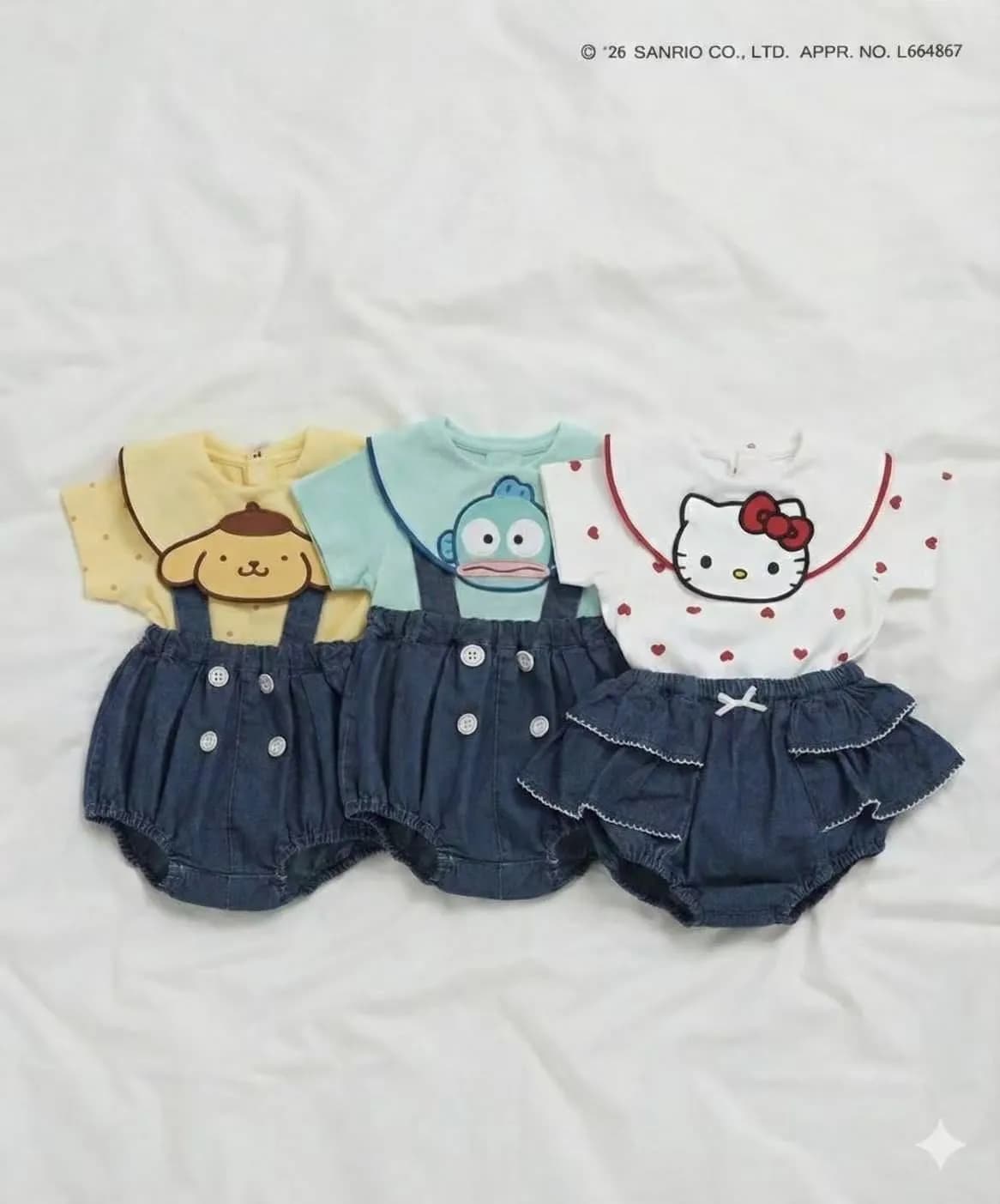 Apres x Sanrio 新款春夏季短袖/包屁衫/背帶褲