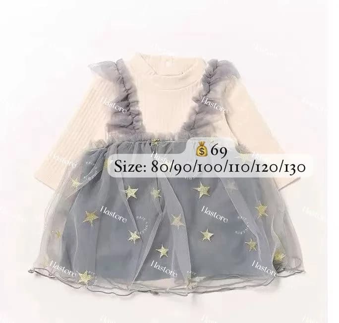 Breeze新款假2件上衣星星紗裙 縮圖 2