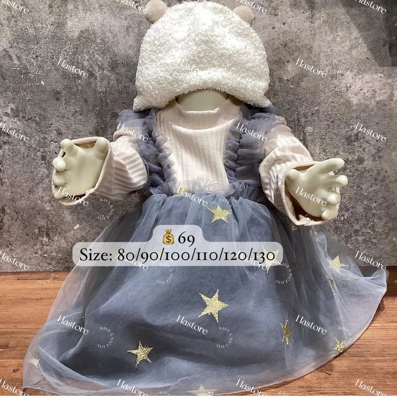 Breeze新款假2件上衣星星紗裙 縮圖 4