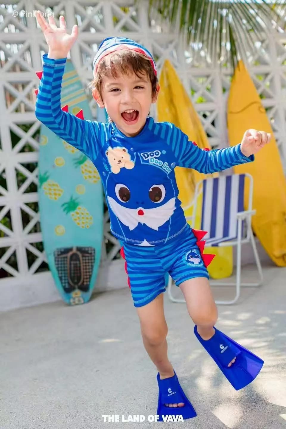 Baby Shark新款1套3件泳衣(分體套裝+泳帽） 縮圖 4