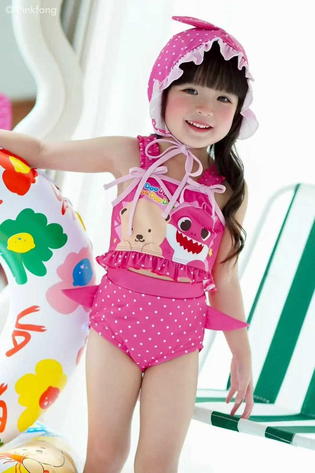 Baby Shark新款1套3件泳衣(分體套裝+泳帽） 縮圖 6