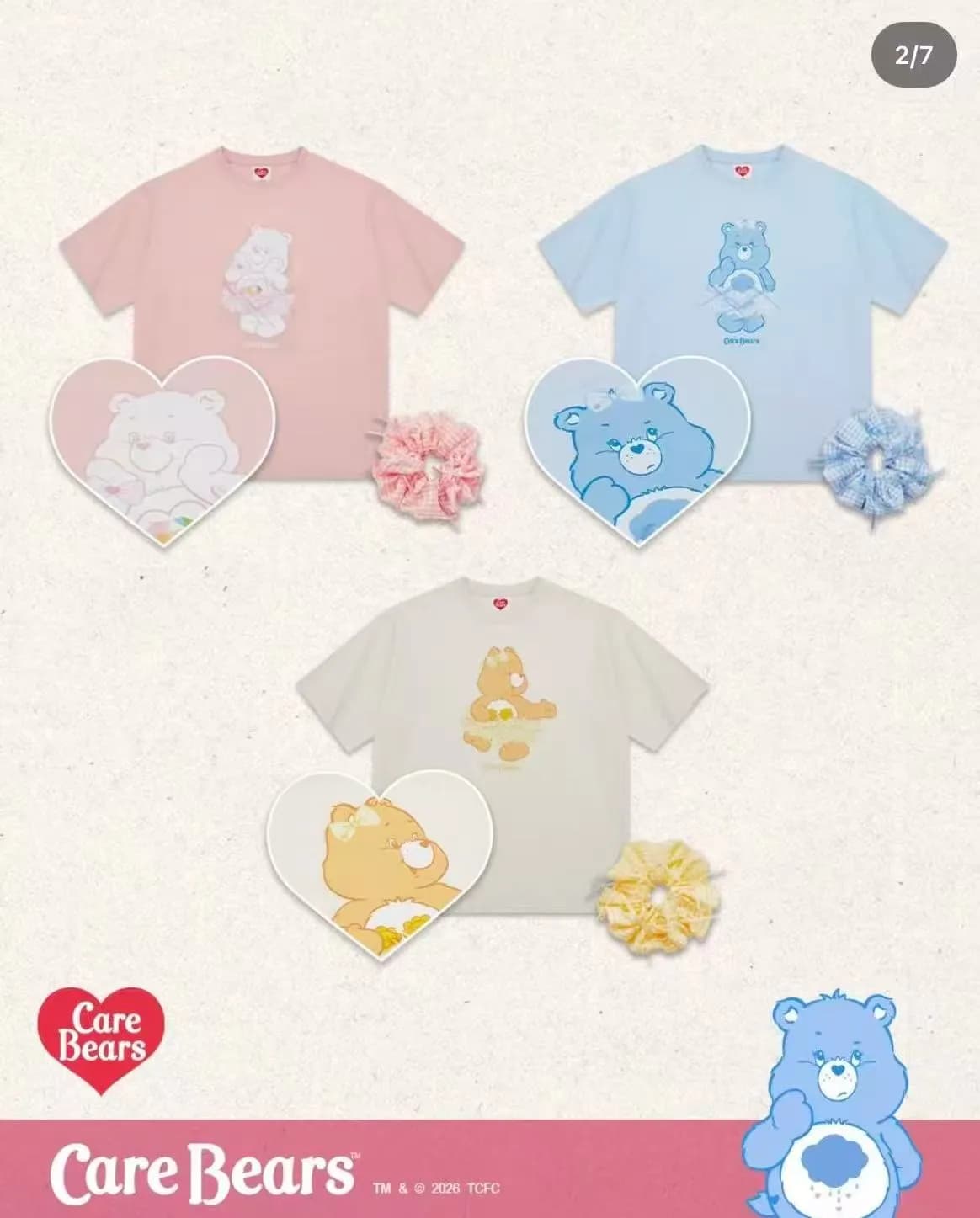 Carebear新款親子涼感短袖連髮圈