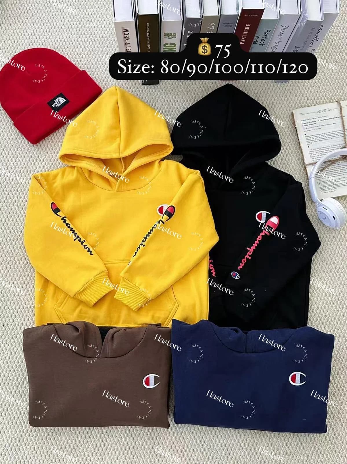 Champion新款秋冬加絨有帽套裝