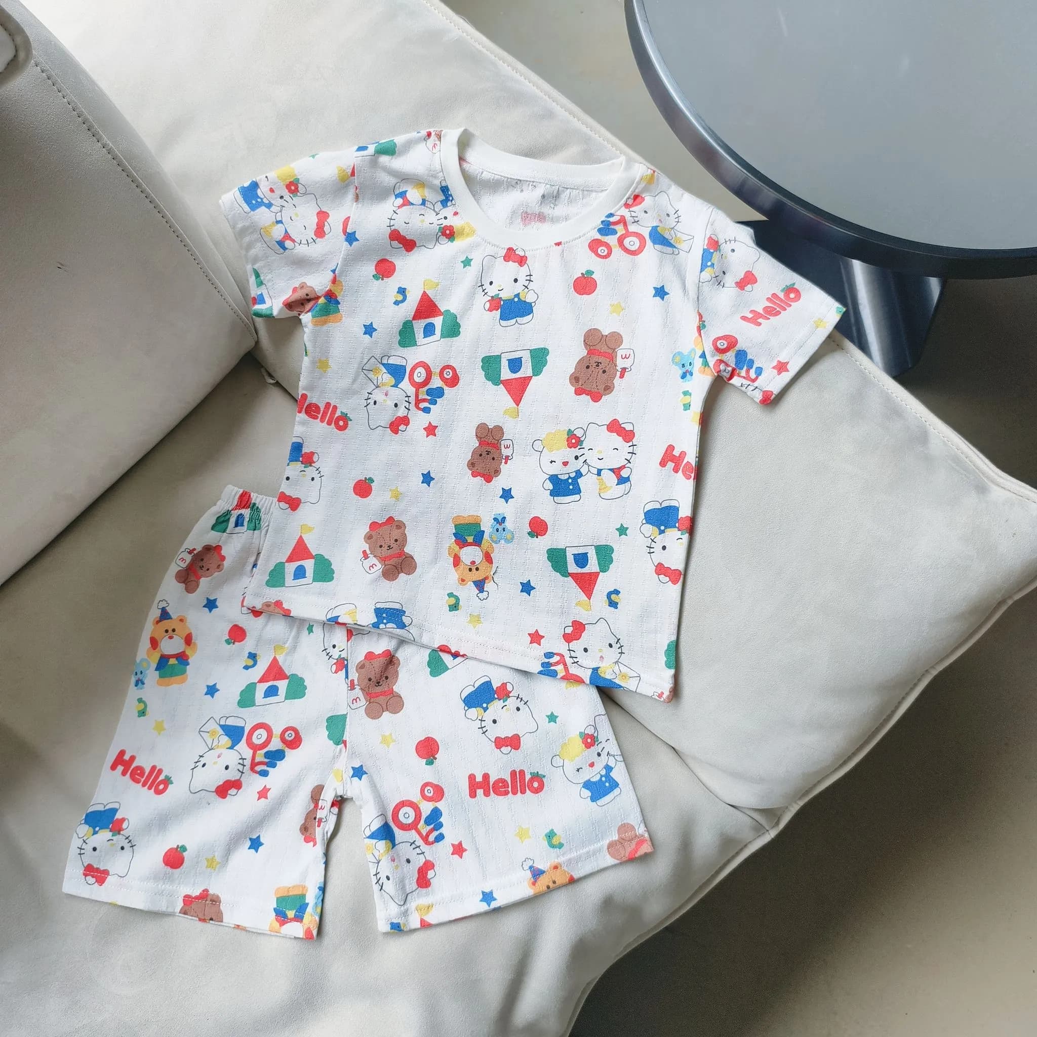 純棉透氣網眼提花家居套裝 縮圖 5