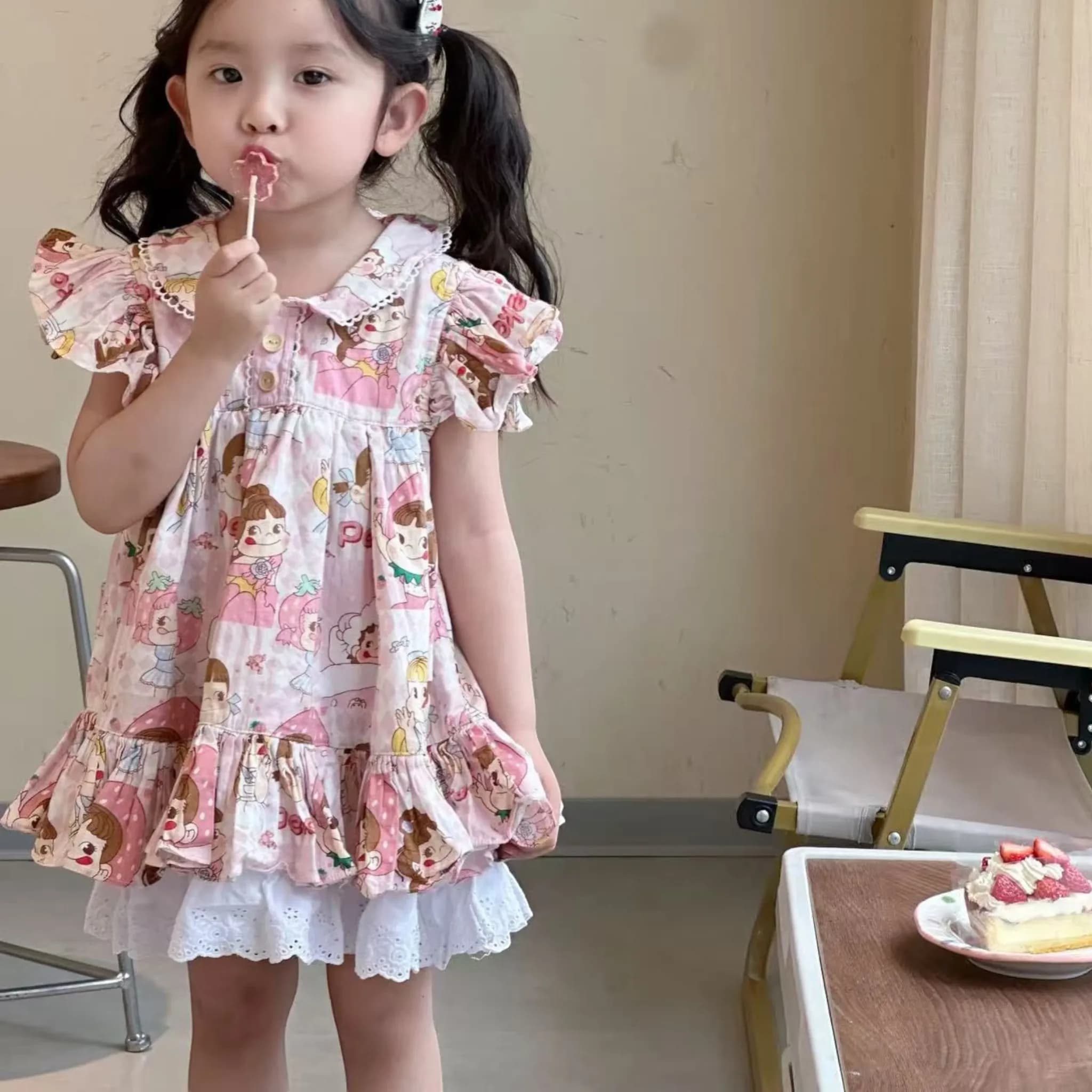 牛奶妹新款裙wLace裙邊 縮圖 3