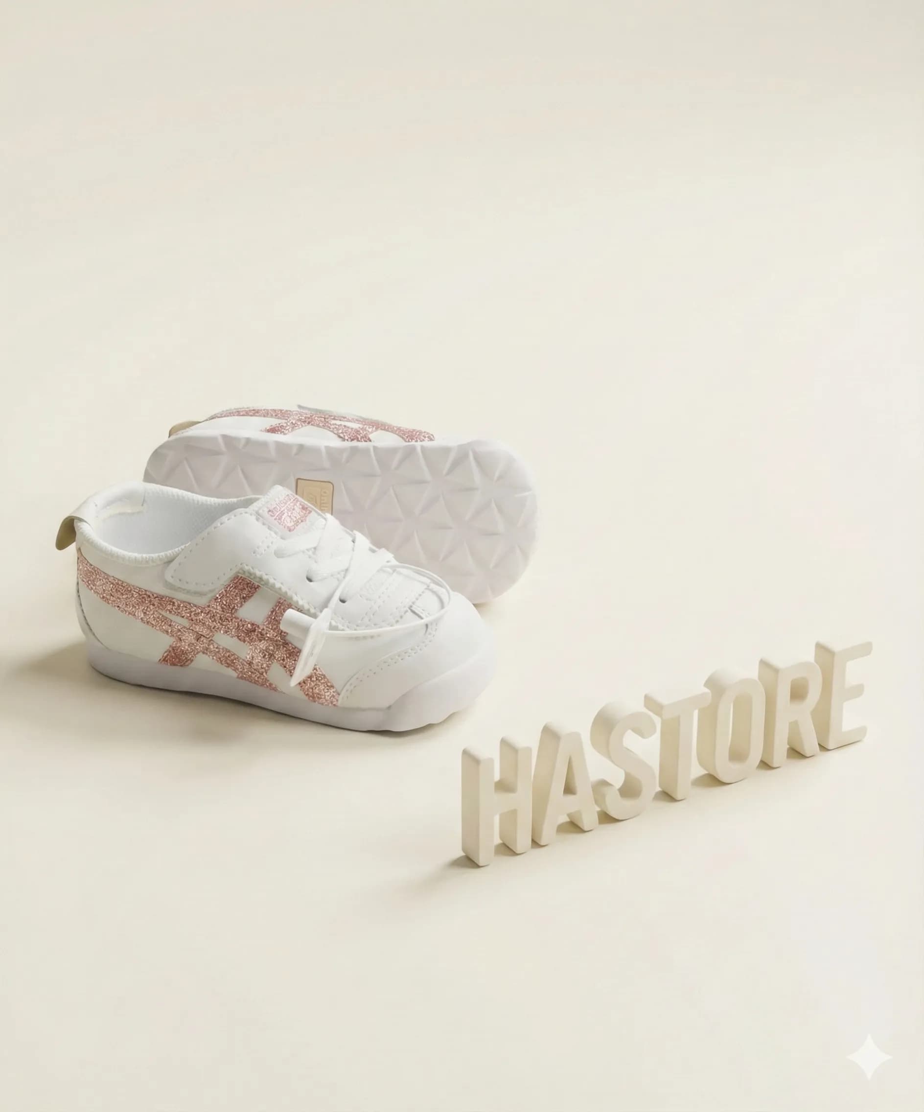 Onitsuka Tiger MEXICO 66 KIDS 白底粉色虎爪紋小童鞋