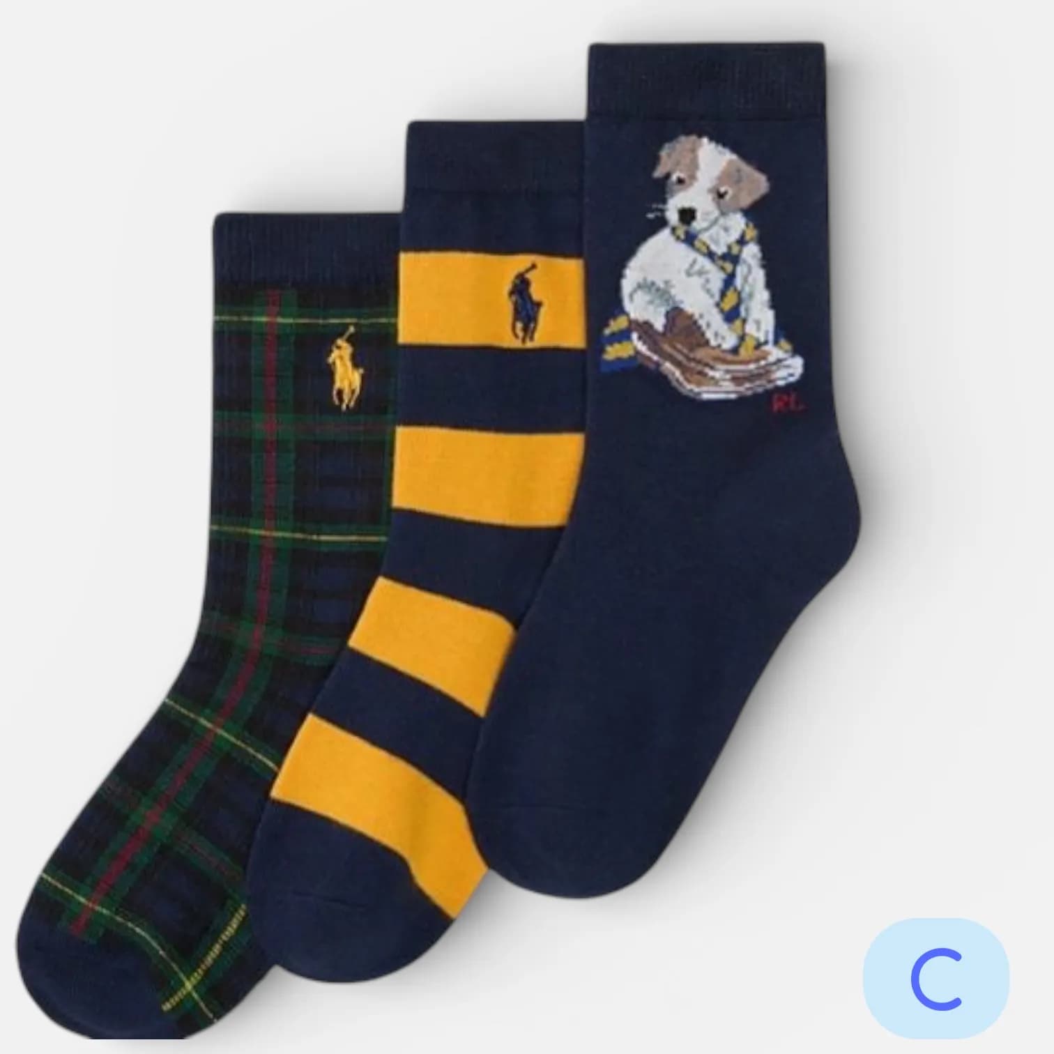 Polo新款新色1套3對襪 縮圖 4