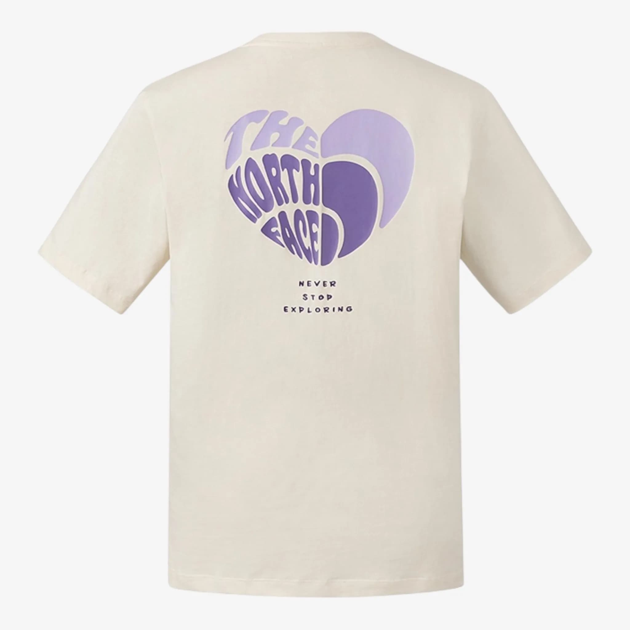 The North Face 白色純棉心型短袖T恤